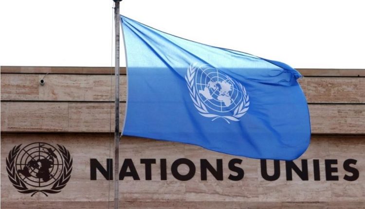 A flag of the U.N. on a building during the Human Rights Council at the United Nations in Geneva, Switzerland on Feb. 27, 2023 – Reuters