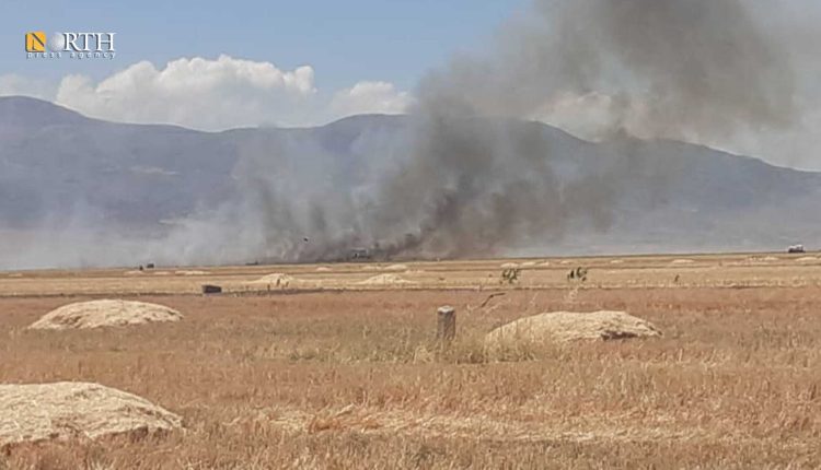 Previous shelling by the government forces in Hama Governorate, central Syria – North Press/Archive