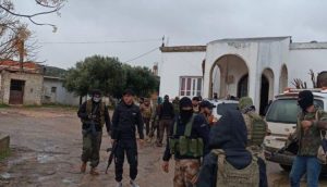 Syrian military forces deploy along the Lebanese border as part of a security operation.