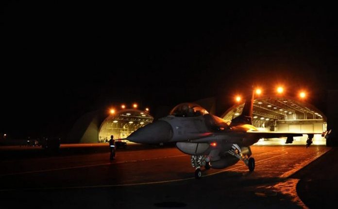 U.S. fighter jets at a military airbase in northern Iraq.