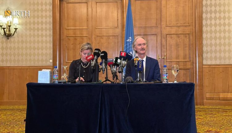 UN Special Envoy for Syria, Geir Pedersen, during a press conference in Damascus. (North Press)