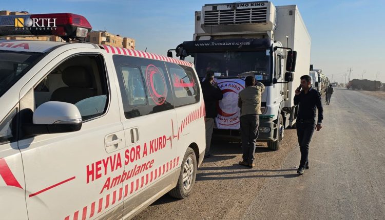 The Kurdish Red Crescent (KRC) sends aid convoy from the city of Hasakah, northeastern Syria to civilians in Syria's coast. – North Press