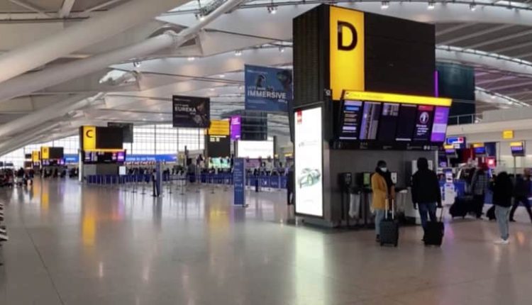 A UK airport as the British Foreign Office issues a travel advisory for Syria.