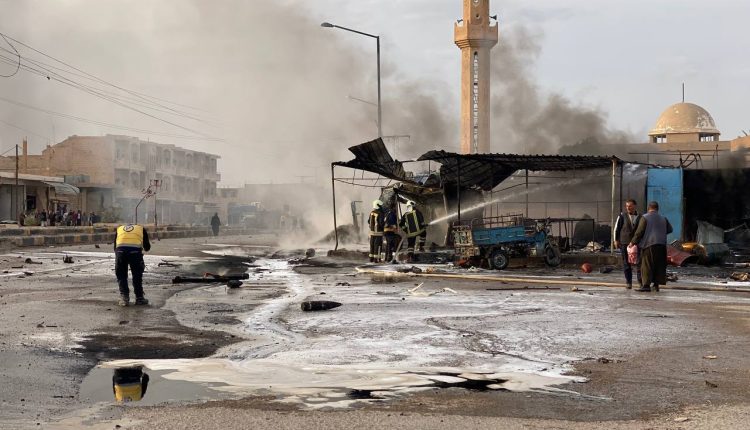 The site of the explosion at the entrance of Al-Bukamal city in Deir ez-Zor countryside – North Press