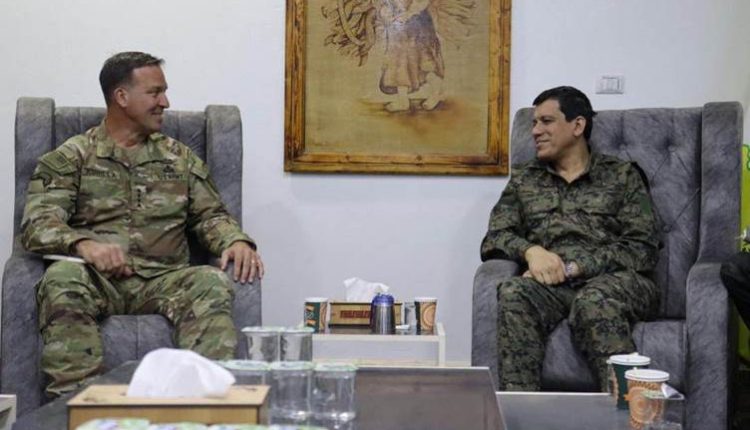 USCENTCOM Commander Gen. Michael Erik Kurilla meets with SDF leader Gen. Mazloum Abdi in northeast Syria to discuss the ongoing anti-ISIS campaign. (Photo: SDF arch.)