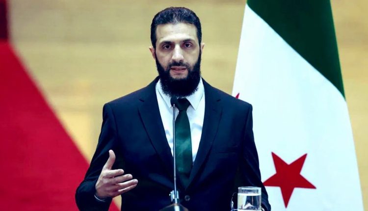 Syrian transitional president Ahmad al-Sharaa during diplomatic discussions.