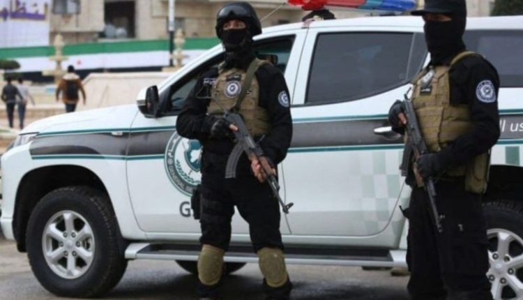 Syrian General Security officers stationed in Homs during operations on April 5, 2025.