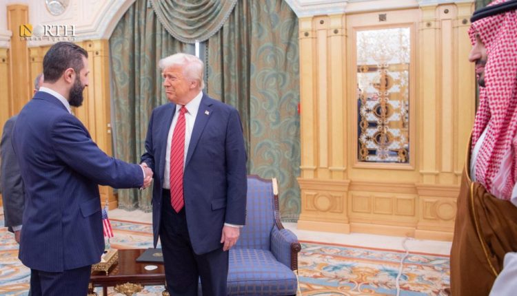 U.S. President Donald Trump meets with Syrian Transitional President Ahmad al-Sharaa in Riyadh