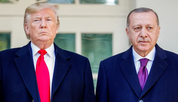 U.S. President Donald Trump stands with Turkey's President Recep Tayyip Erdogan at the White House in Washington, D.C., on Nov. 13, 2019 – Reuters