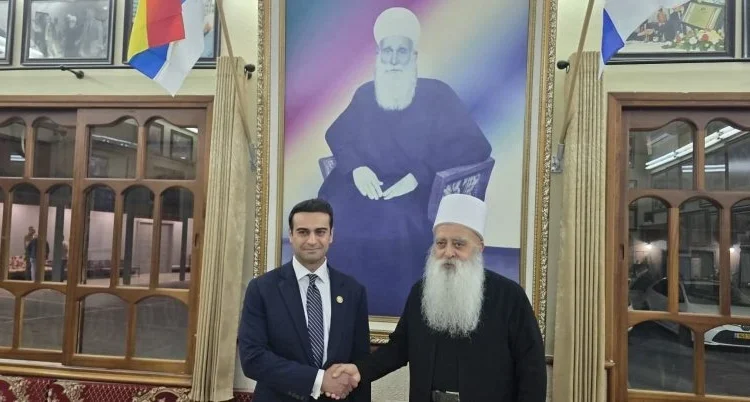 U.S. Congressman Ibrahim Hamadeh meets Druze leader Sheikh Mowafaq Tarif in Israel.