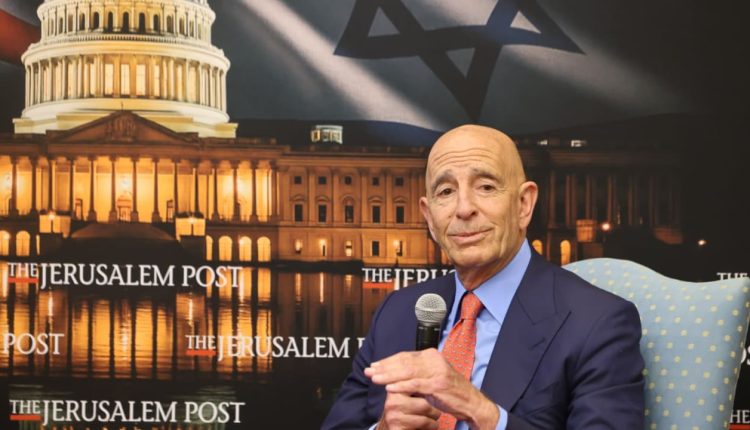 Tom Barrack, US Ambassador to Turkey and Envoy for Syria, speaks at The Jerusalem Post conference in Washington DC, Dec. 10, 2025. – Marc Israeli Sellem