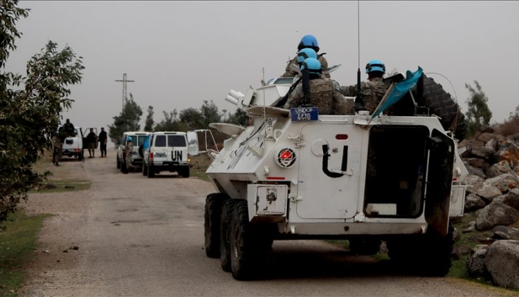 The UNDOF visits to inspect the points targeted by the Israeli forces at Syria's southern Governorate of Daraa on April 8, 2025. – Anadolu
