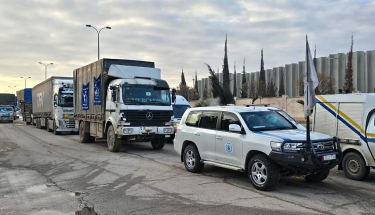 A UNHCR convoy of trucks carrying relief items and food from Aleppo to Kobani on Jan. 25, 2026. – UNHCR