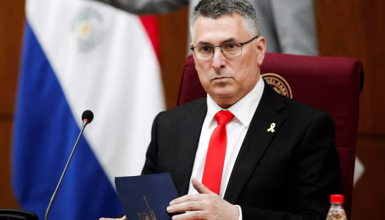 Israeli Foreign Minister Gideon Saar attends the honorary session of the Paraguayan National Congress, in Asuncion, Paraguay, Nov. 24, 2025. Reuter