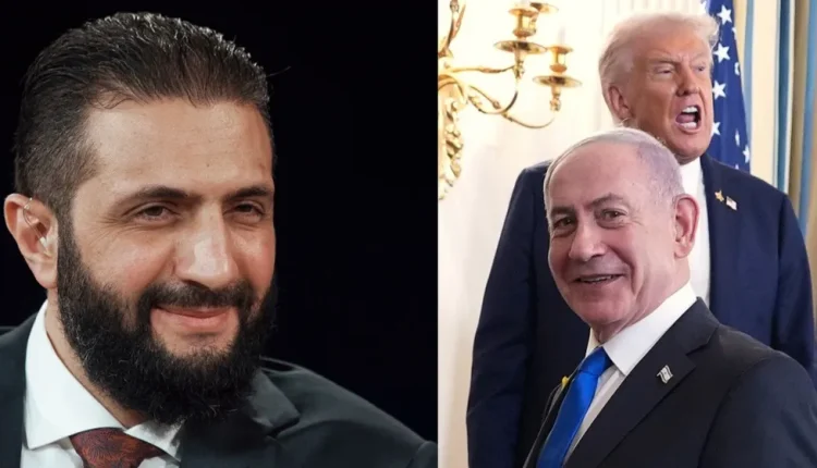 Syria's Transitional President, Ahmad al-Sharaa, Israeli PM Benjamin Netanyahu, and U.S. President Donald Trump – AP Photo/Evan Vucci, AP Photo/Andres Kudacki