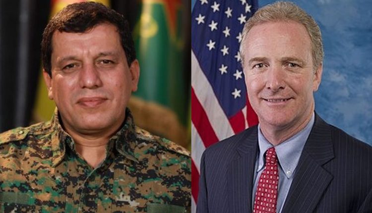 Commander-in-Chief of the Syrian Democratic Forces (SDF) General Mazloum Abdi and U.S. Senator Chris Van Hollen of Maryland.