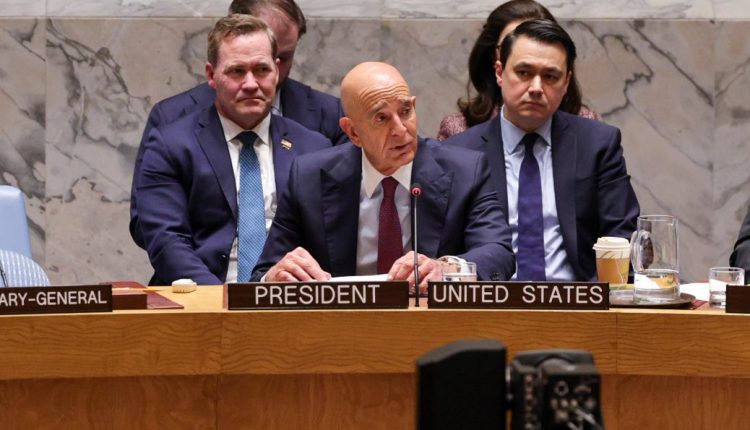 Tom Barrack, U.S. Ambassador to Turkey and Special Envoy for Syria, addresses the Security Council during a meeting on the political and humanitarian situations in Syria on March 18, 2026. – Tom Barrack's official X platform.