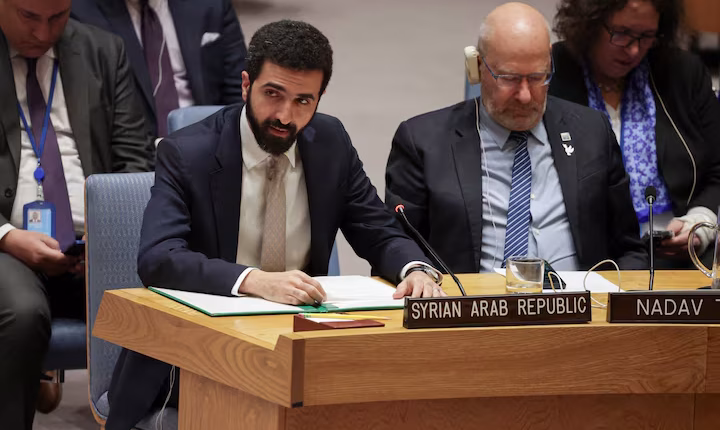 Syria's Ambassador to the UN Ibrahim Olabi addresses the Security Council during the meeting on the situation in the Middle East, at UN headquarters in New York City, U.S., on Feb. 18, 2026. – Reuters