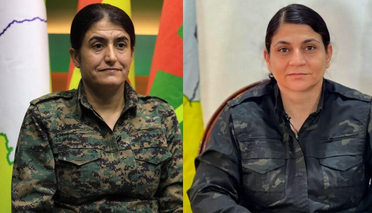 Rohilat Afrin (left) and Sozdar Haji (right), commanders of the Kurdish Women’s Protection Units (YPJ).