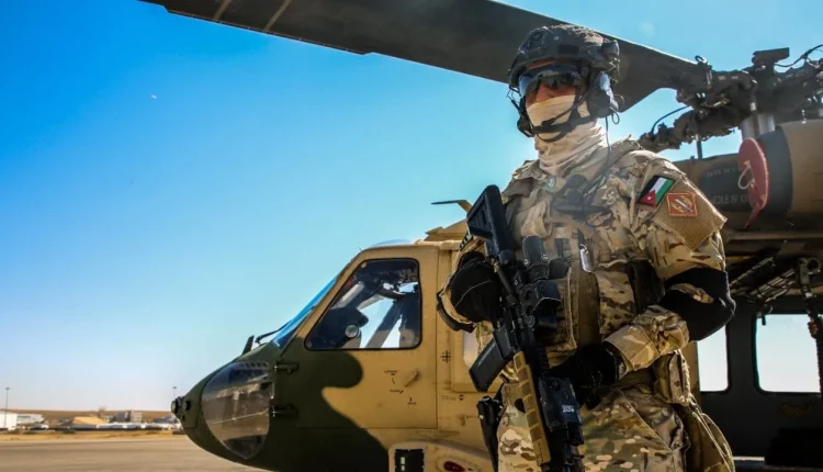 A soldier from the Jordanian Armed Forces standing next to a helicopter on May 3, 2026. – Jordanian Armed Forces