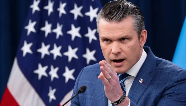 U.S. Secretary of War Pete Hegseth holds a press conference at the Pentagon in Washington on April 8, 2026. - Reuters