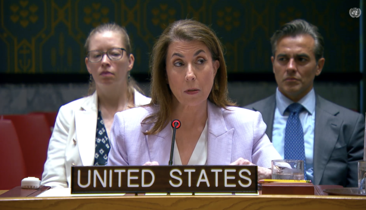 Tammy Bruce, U.S. Deputy Permanent Representative to the UN, briefs the Security Council on the latest developments in Syria during a session on June 22, 2026. – U.S. State Department