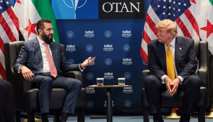 U.S. President Donald Trump holds a bilateral meeting with Syrian President Ahmad al-Sharaa alongside the NATO leaders' summit in Ankara, Turkey, July 8, 2026. - Reuters