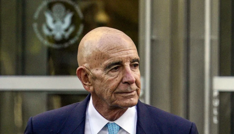 U.S. Special Envoy to Syria Tom Barrack leaves federal court in New York. - AP