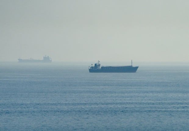 Vessels in the strait of Hormuz, as seen from Musandam, Oman, on July 31, 2026. – Reuters