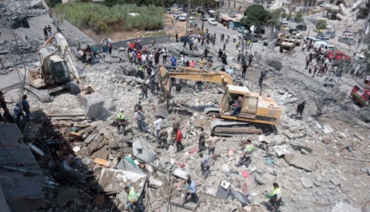 An aerial view of the damage in Deir al-Zahrani after an Israeli warplane carried out an airstrike in southern Lebanon on Aug. 15, 2026. – The Guardian
