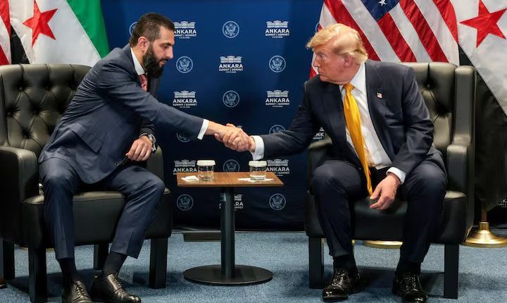 U.S. President Donald Trump shakes hands with Syrian President Ahmad al-Sharaa during a bilateral meeting alongside the NATO leaders summit at the Bestepe Presidential Compound in Ankara, Turkey, July 8, 2026. – Reuters