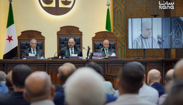 Damascus Criminal Court holds a trial session for Atef Najib, former head of the Political Security Branch in Daraa, on Aug. 11, 2026. – SANA