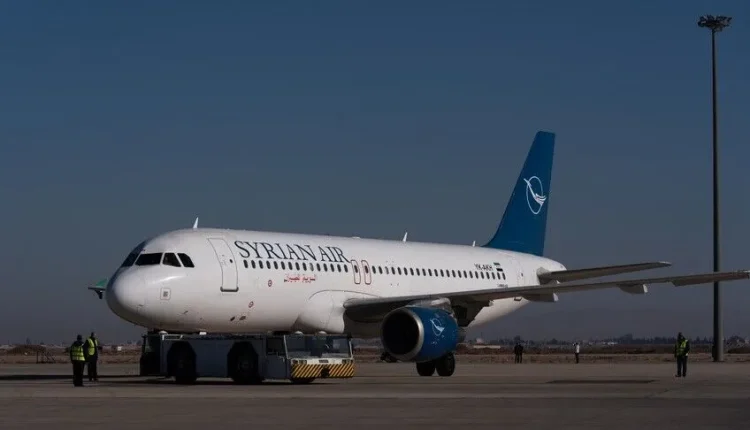 A Syrian Air (Syrian Arab Airlines) narrow-body passenger aircraft, specifically an Airbus A320 in Damascus International Airport, 2025. – Anadolu
