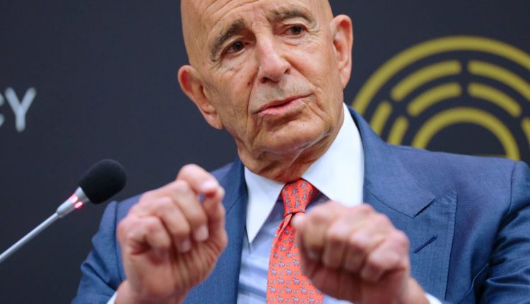 U.S. Ambassador to Turkey and Special Envoy to Syria Tom Barrack speaks in a panel during the Antalya Diplomacy Forum in Antalya, southern Turkey, April 17, 2026. – AP