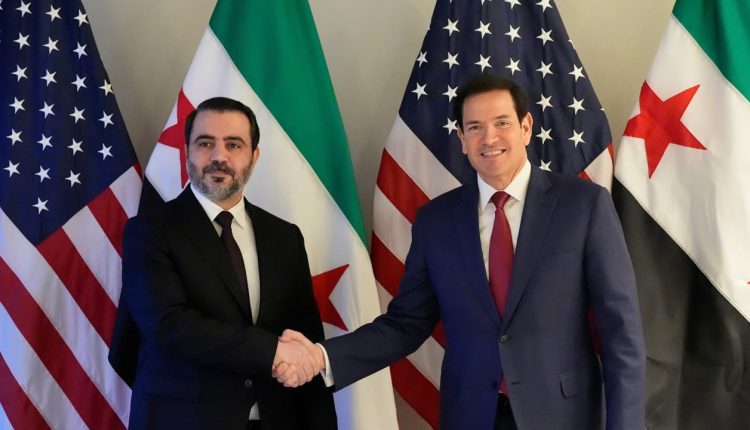 U.S. Secretary of State Marco Rubio shakes hands with Syrian Foreign Minister Asaad al-Shaibani in Munich, Germany, on Feb. 13, 2026, on the sidelines of the Munich Security Conference. – Reuters