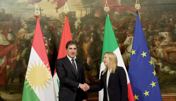 دیداری سەرۆکی هەرێمی کوردستان لەگەڵ سەرۆکوەزیرانی ئیتاڵیا
