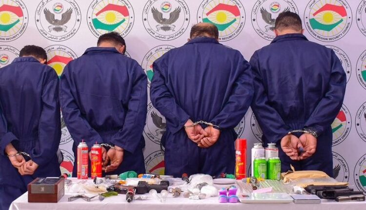 وێنەی ئەندامانی چەند باندیکی بازرگانی بە ماددەی هۆشبەرەوە – ئاسایشی هەولێر