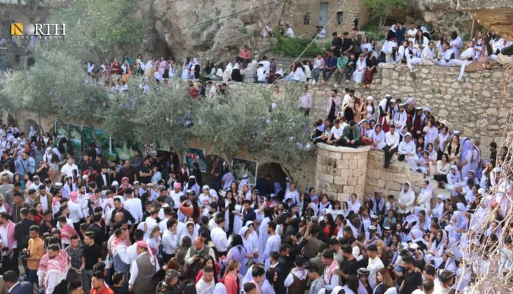 رێورەسمێکی هاوڵاتییانی ئێزیدی لە پەرستگای لالش – نۆرس پرێس