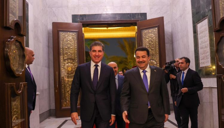 نێچیرڤان بارزانی سەرۆکی هەرێمی کوردستان و محەمەد شیاع ئه‌لسوودانی سەرۆکوەزیرانى عێراق - سەرۆکایەتیی هەرێمی کوردستان