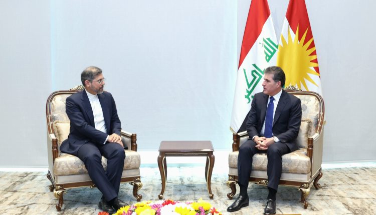 نێچیرڤان بارزانی، سەرۆکی هەرێمی کوردستان، و سەعید خەتیب زادە، جێگری وەزیری دەرەوەی كۆمارى ئیسلامی ئێران - سەرۆکایەتی هەرێمی کوردستان