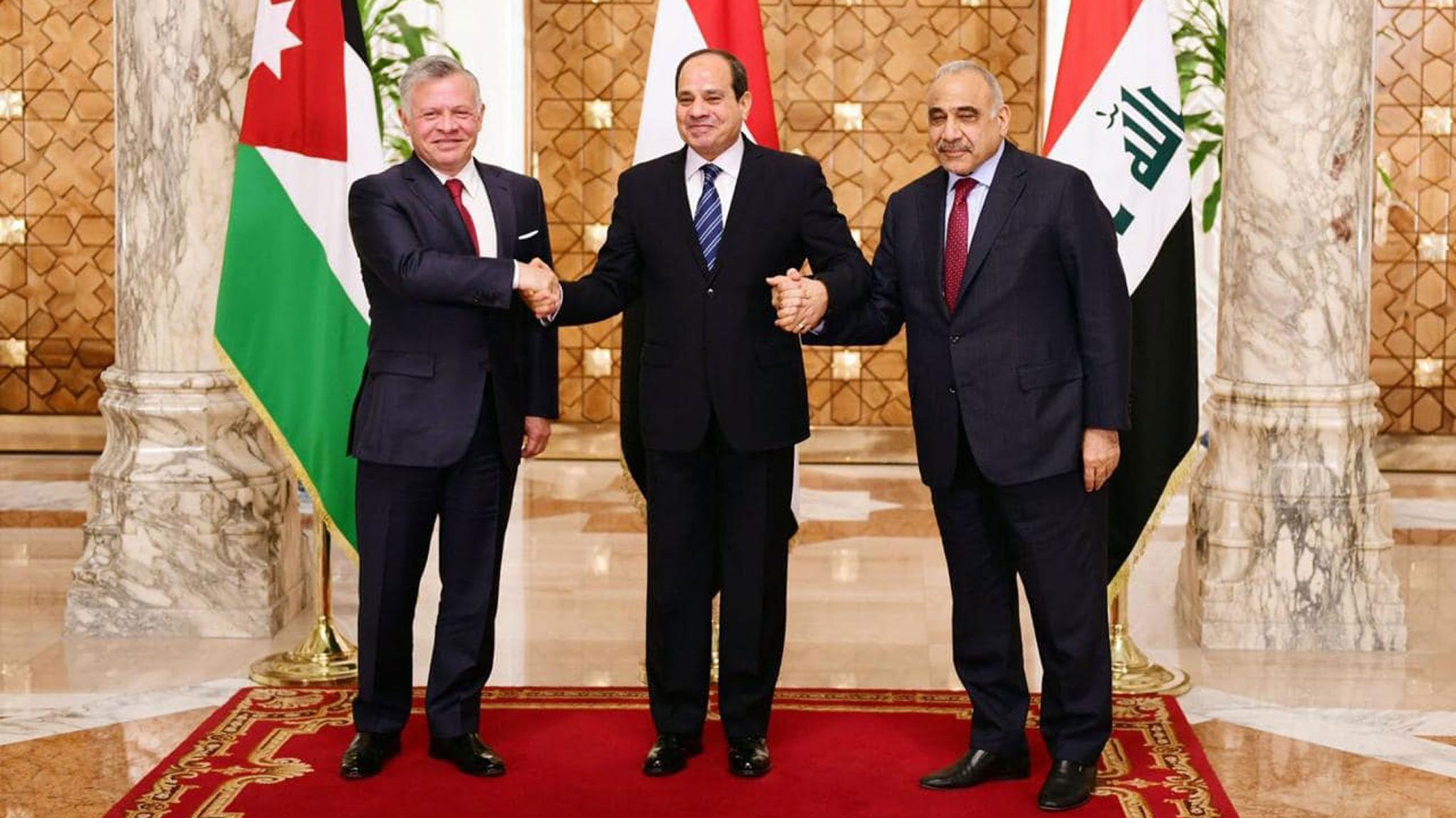 الرئيس المصري ـ الملك الأردني ـ رئيس الحكومة العراقية