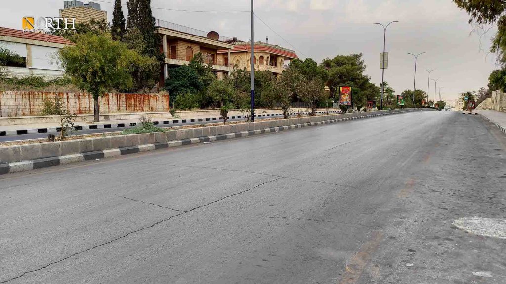 حلب - شارع رئيسي يبدو خالياً من المركبات وسط أزمة الوقود - نورث برس