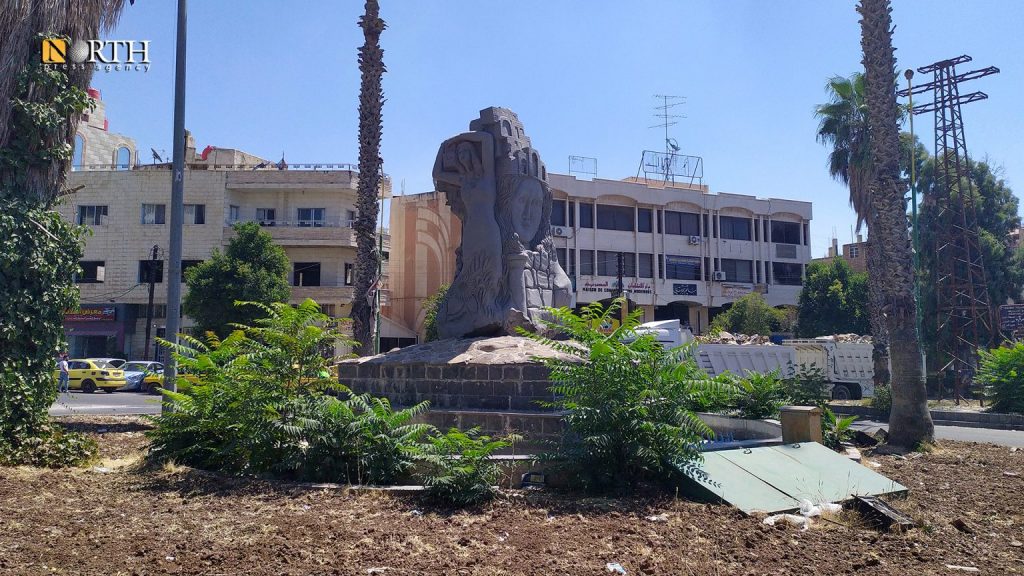 السويداء- ساحة تشرين في مدينة السويداء– نورث برس