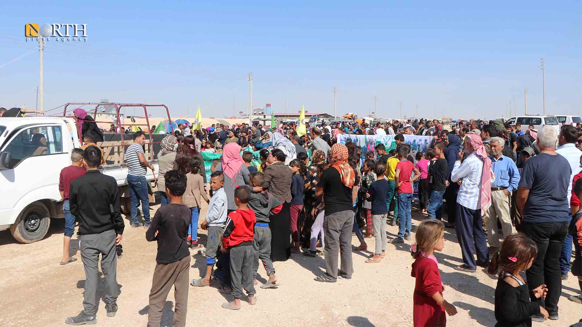 حسكة- تجمع للنازحين بمخيم واشوكاني-نورث برس
