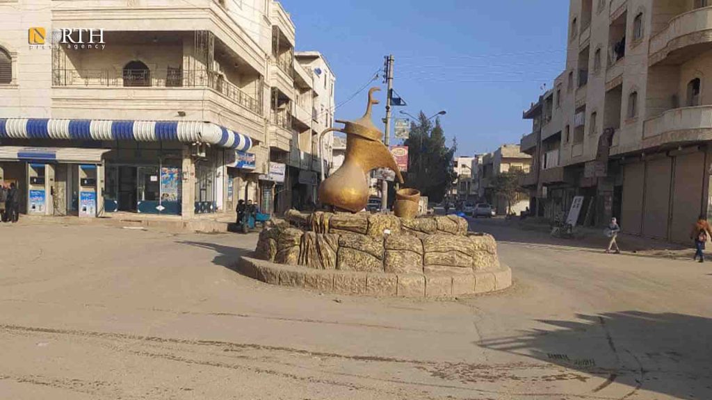 دوار الدلة وسط مدينة اعزاز بريف حلب الشمالي- نورث برس