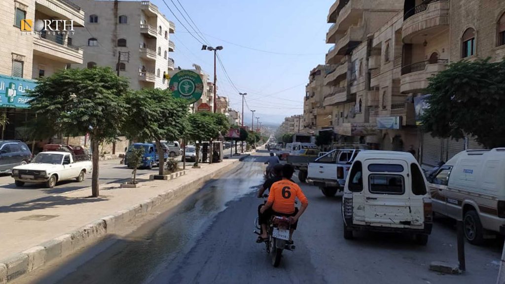 شارع الفيلات وسط مدينة عفرين شمالي حلب- نورث برس