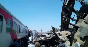 تصادم قطارين في مصر