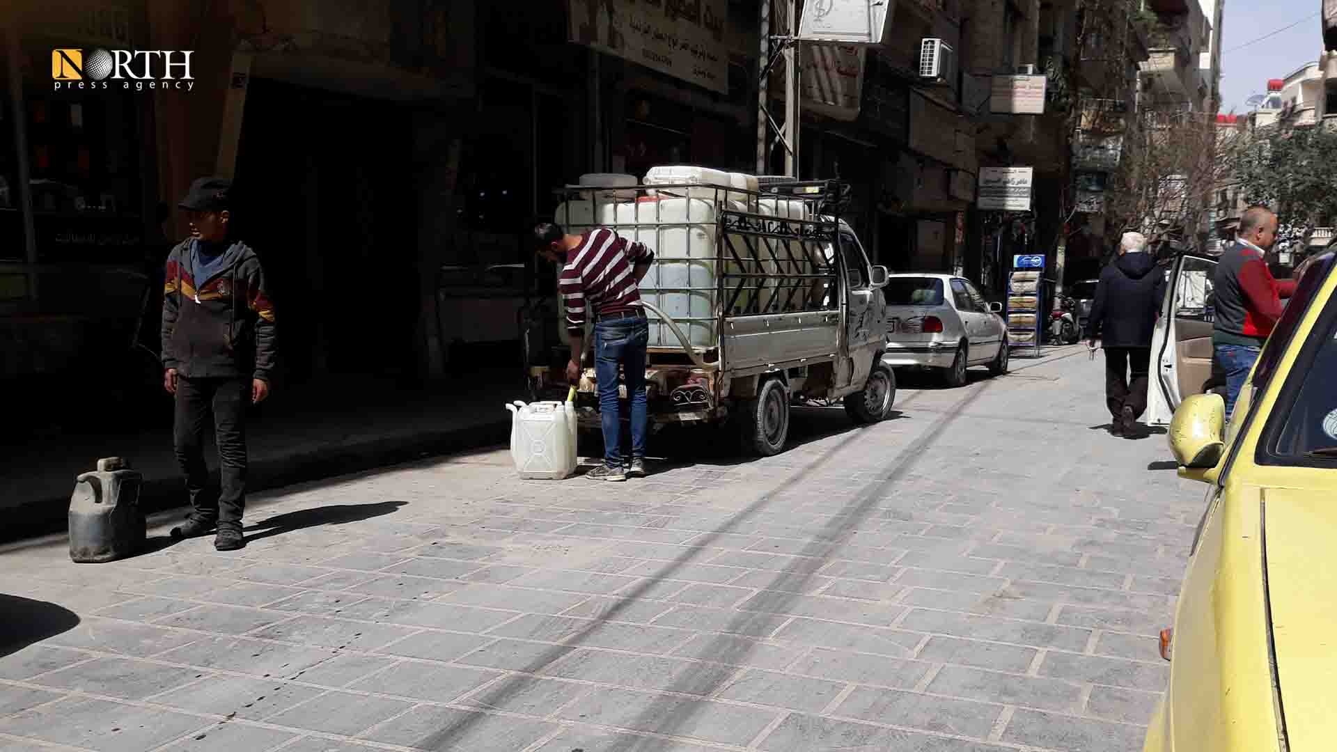 صهريج لبيع مياه الشرب في منطقة جرمانا جنوب دمشق – نورث برس