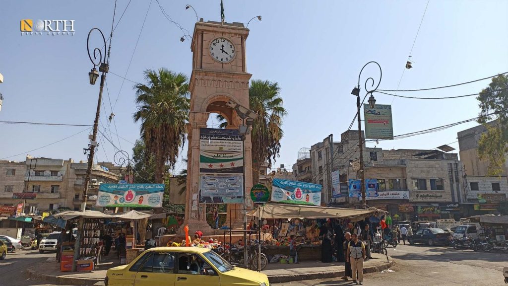 ساحة الساعة في مدينة إدلب- نورث برس