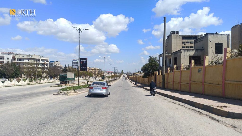 طريق بنش في مدينة إدلب- أرشيفية/ نورث برس.